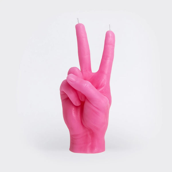 "Peace" CandleHand Gesture Candle (PINK)