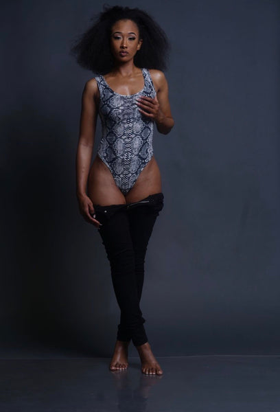 Grey Snake Bodysuit