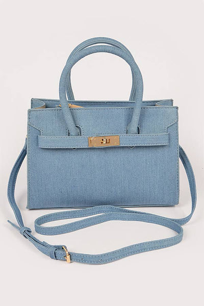 Double Handle Bag (Light Denim)