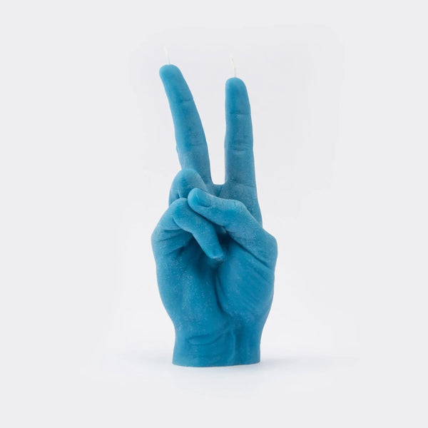 "Peace" CandleHand Gesture Candle (BLUE)