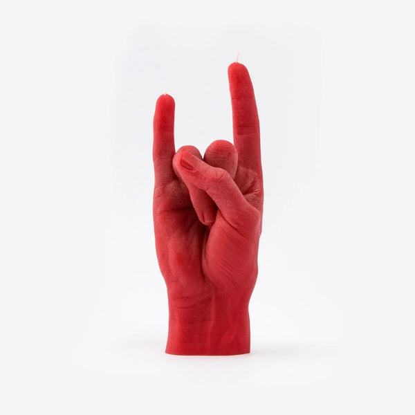 "You Rock" CandleHand Gesture Candle (RED)